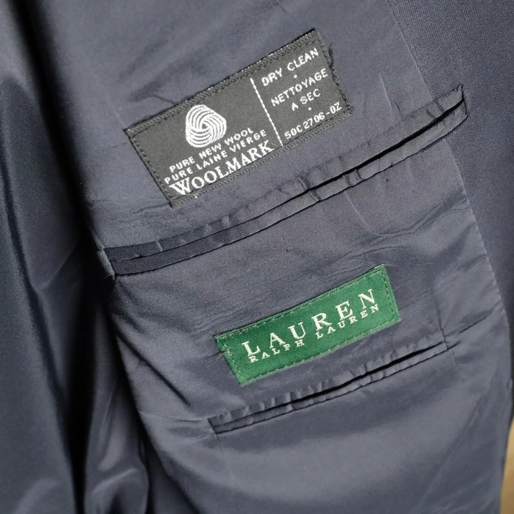 Polo University Club Ralph Lauren Blazer Navy Wool Gold Button‎ Single Breasted